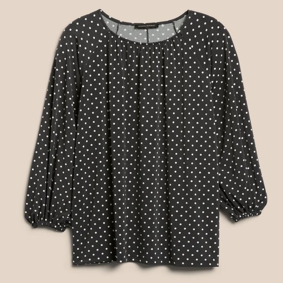 Banana Republic Factory Tops - Gathered-Neck Crepe Top